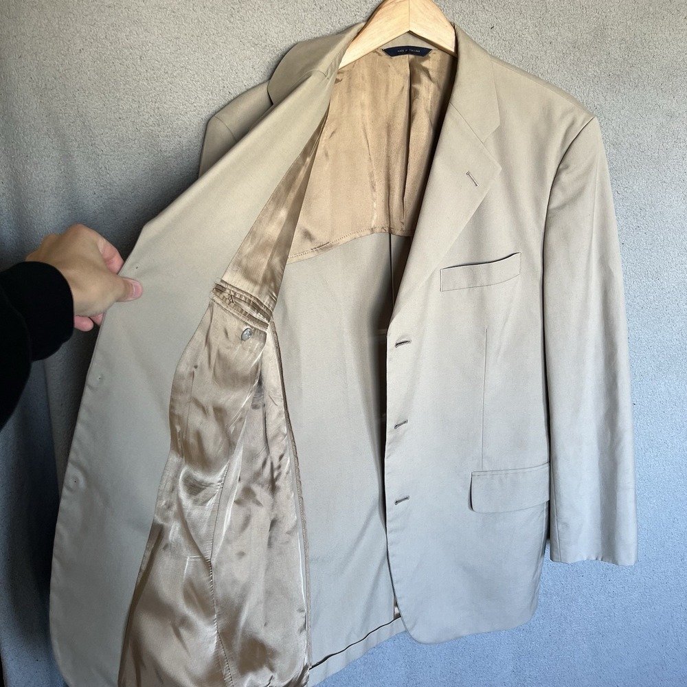 Brooks Brothers Blazer Mens 40R Brown Suit Coat Unstructured Brookscool Poplin - Picture 5 of 16